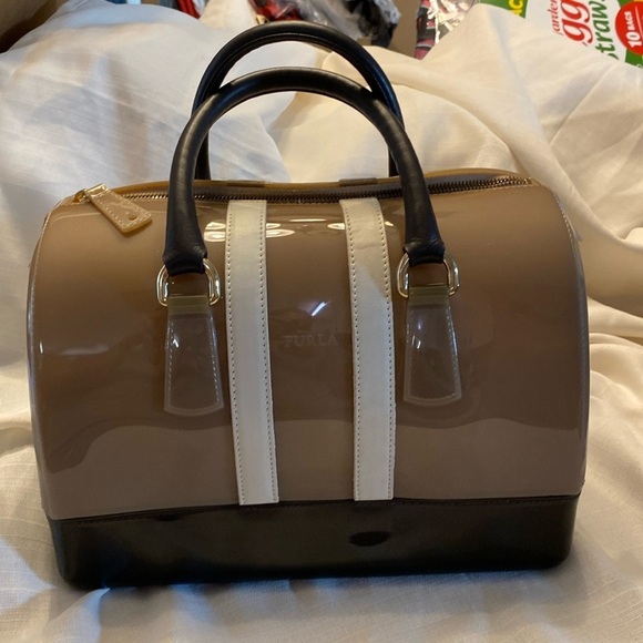 Sac Furla Authentique En Cuir Marron - Taille Moyenne - Occasion Très Bon état - Vintage